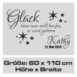 Wandaufkleber Wandtattoo Aufkleber Baby Babies Wunschnamen Sterne Häschen kleiner Prinz kleine Prinzessin Fee Elfen Gewicht Name
