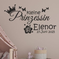Wandaufkleber Wandtattoo Aufkleber Baby Babies Wunschnamen Sterne Häschen kleiner Prinz kleine Prinzessin Fee Elfen Gewicht Name