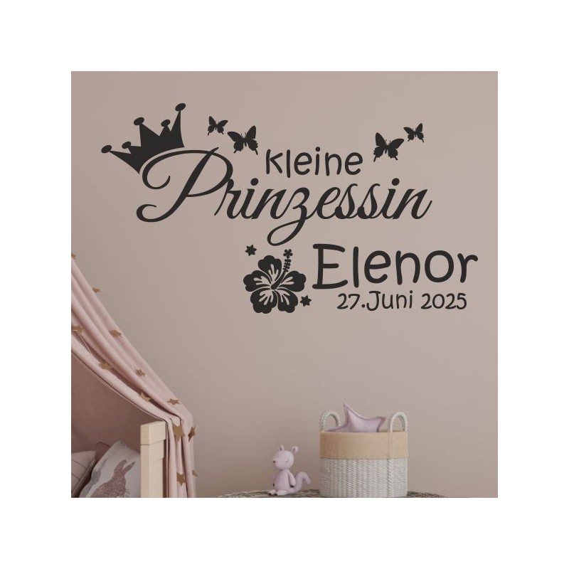 Wandaufkleber Wandtattoo Aufkleber Baby Babies Wunschnamen Sterne Häschen kleiner Prinz kleine Prinzessin Fee Elfen Gewicht Name