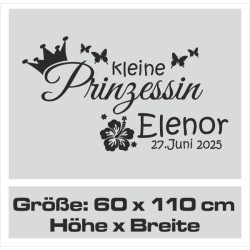 Wandaufkleber Wandtattoo Aufkleber Baby Babies Wunschnamen Sterne Häschen kleiner Prinz kleine Prinzessin Fee Elfen Gewicht Name