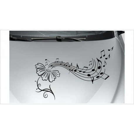 Sound Musik Swing Blume Liebe Song Noten Melodie Motorhaube Aufkleber Auto Tattoo Car Style Sticker