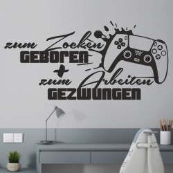 Wandaufkleber Wandtattoo Aufkleber Wand Tattoo Sticker Gamer Spiel Konsole Zocken Spielen Game Over Eat Sleep Repeat Level