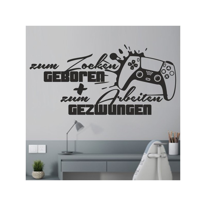 Wandaufkleber Wandtattoo Aufkleber Wand Tattoo Sticker Gamer Spiel Konsole Zocken Spielen Game Over Eat Sleep Repeat Level