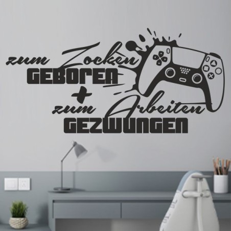 Wandaufkleber Wandtattoo Aufkleber Wand Tattoo Sticker Gamer Spiel Konsole Zocken Spielen Game Over Eat Sleep Repeat Level