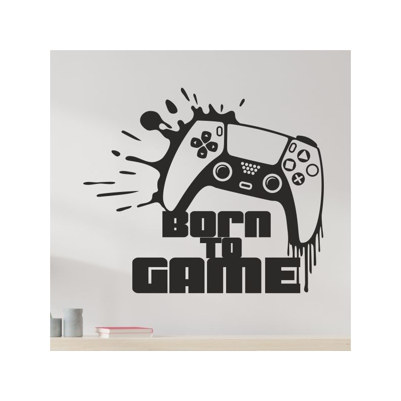 Wandaufkleber Wandtattoo Aufkleber Wand Tattoo Sticker Gamer Spiel Konsole Zocken Spielen Game Over Eat Sleep Repeat Level