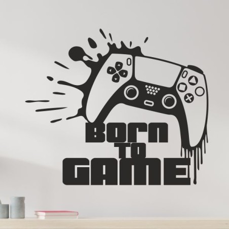 Wandaufkleber Wandtattoo Aufkleber Wand Tattoo Sticker Gamer Spiel Konsole Zocken Spielen Game Over Eat Sleep Repeat Level