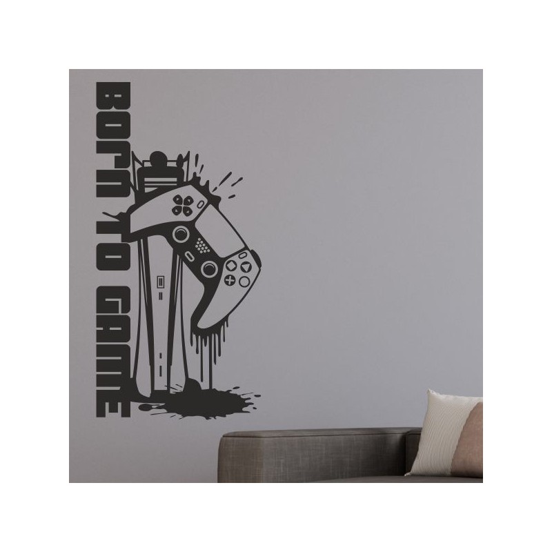 Wandaufkleber Wandtattoo Aufkleber Wand Tattoo Sticker Gamer Spiel Konsole Zocken Spielen Game Over Eat Sleep Repeat Level