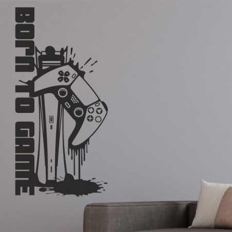 Wandaufkleber Wandtattoo Aufkleber Wand Tattoo Sticker Gamer Spiel Konsole Zocken Spielen Game Over Eat Sleep Repeat Level