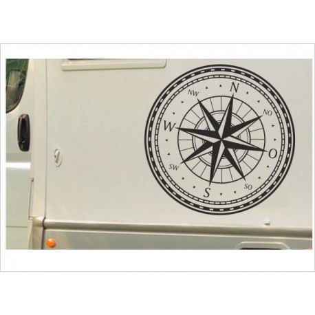 Wohnmobil Aufkleber SET  Windrose Wegweiser Kompass Wohnanhänger Wohnwagen Camper Camping Auto WOMO