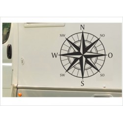 Wohnmobil Aufkleber SET Windrose Wegweiser Kompass Wohnanhänger Wohnwagen Camper Camping Auto WOMO