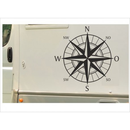 Wohnmobil Aufkleber SET Windrose Wegweiser Kompass Wohnanhänger Wohnwagen Camper Camping Auto WOMO