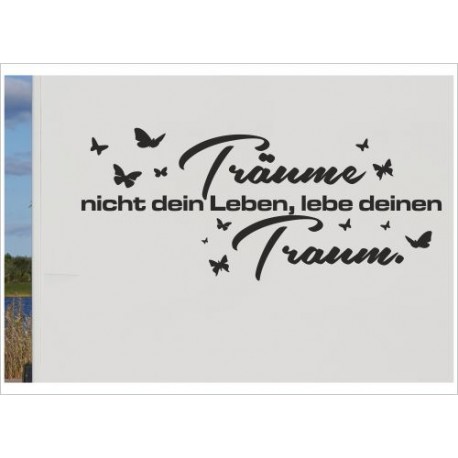 Wohnmobil Aufkleber Lebe deine Träume - Traum Wohnanhänger Wohnwagen Camper Camping Auto WOMO