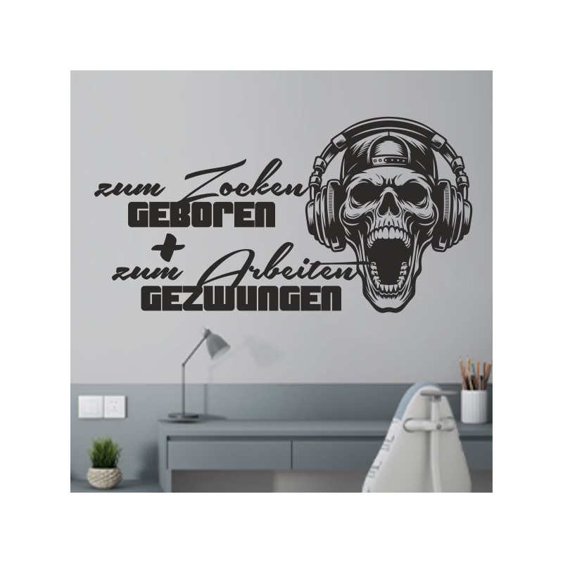 Wandaufkleber Wandtattoo Aufkleber Wand Tattoo Sticker Gamer Spiel Konsole Zocken Spielen Game Over Eat Sleep Repeat Level