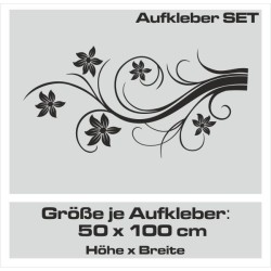 Aufkleber SET Auto Car Tattoo Style Seiten Tribal Dekor Pferd Gecko Power Blumen Ranke Fee Hexe Blumen Blüten Gecko Farbe Decal