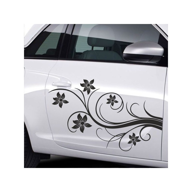 Aufkleber SET Auto Car Tattoo Style Seiten Tribal Dekor Pferd Gecko Power Blumen Ranke Fee Hexe Blumen Blüten Gecko Farbe Decal