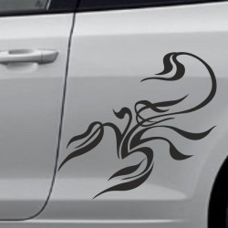 Aufkleber SET Auto Car Tattoo Style Seiten Tribal Dekor Pferd Gecko Power Blumen Ranke Fee Hexe Blumen Blüten Gecko Farbe Decal