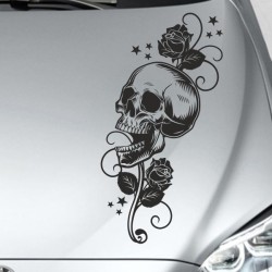 Aufkleber Auto Totenkopf Schädel Skull Bones Böse Cappy Gangster Zylinder Rosen Blumen Blüten Gentleman DJ Rock Punisher