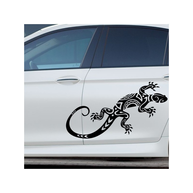 Aufkleber SET Auto Car Tattoo Style Seiten Tribal Dekor Pferd Gecko Power Blumen Ranke Fee Hexe Blumen Blüten Gecko Farbe Decal