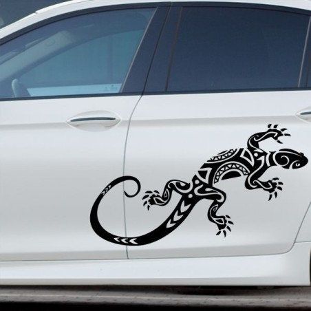 Aufkleber SET Auto Car Tattoo Style Seiten Tribal Dekor Pferd Gecko Power Blumen Ranke Fee Hexe Blumen Blüten Gecko Farbe Decal