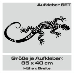 Aufkleber SET Auto Car Tattoo Style Seiten Tribal Dekor Pferd Gecko Power Blumen Ranke Fee Hexe Blumen Blüten Gecko Farbe Decal