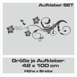 Aufkleber SET Auto Car Tattoo Style Seiten Tribal Dekor Pferd Gecko Power Blumen Ranke Fee Hexe Blumen Blüten Gecko Farbe Decal