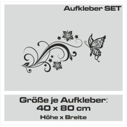 Aufkleber SET Auto Car Tattoo Style Seiten Tribal Dekor Pferd Gecko Power Blumen Ranke Fee Hexe Blumen Blüten Gecko Farbe Decal