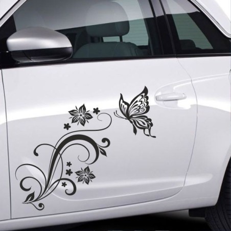 Aufkleber SET Auto Car Tattoo Style Seiten Tribal Dekor Pferd Gecko Power Blumen Ranke Fee Hexe Blumen Blüten Gecko Farbe Decal