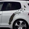 Aufkleber SET Auto Car Tattoo Style Seiten Tribal Dekor Pferd Gecko Power Blumen Ranke Fee Hexe Blumen Blüten Gecko Farbe Decal
