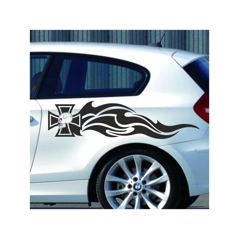Aufkleber SET Auto Car Tattoo Style Seiten Tribal Dekor Pferd Gecko Power Blumen Ranke Fee Hexe Blumen Blüten Gecko Farbe Decal