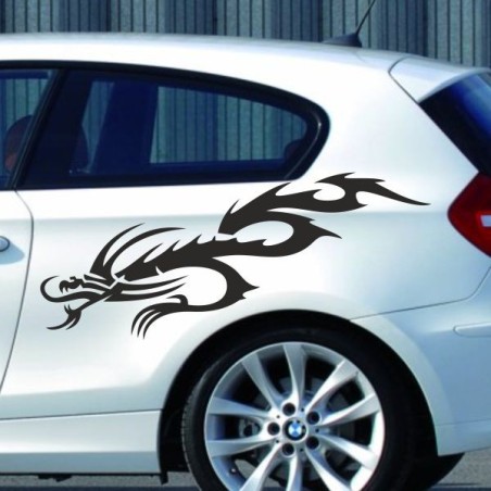 Aufkleber SET Auto Car Tattoo Style Seiten Tribal Dekor Pferd Gecko Power Blumen Ranke Fee Hexe Blumen Blüten Gecko Farbe Decal