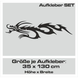 Aufkleber SET Auto Car Tattoo Style Seiten Tribal Dekor Pferd Gecko Power Blumen Ranke Fee Hexe Blumen Blüten Gecko Farbe Decal