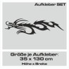 Aufkleber SET Auto Car Tattoo Style Seiten Tribal Dekor Pferd Gecko Power Blumen Ranke Fee Hexe Blumen Blüten Gecko Farbe Decal