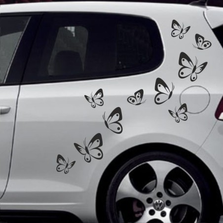 Aufkleber SET Auto Car Tattoo Style Seiten Tribal Dekor Pferd Gecko Power Blumen Ranke Fee Hexe Blumen Blüten Gecko Farbe Decal