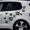 Aufkleber SET Auto Car Tattoo Style Seiten Tribal Dekor Pferd Gecko Power Blumen Ranke Fee Hexe Blumen Blüten Gecko Farbe Decal