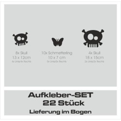 Aufkleber SET Auto Car Tattoo Style Seiten Tribal Dekor Pferd Gecko Power Blumen Ranke Fee Hexe Blumen Blüten Gecko Farbe Decal