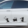 Aufkleber SET Auto Car Tattoo Style Seiten Tribal Dekor Pferd Gecko Power Blumen Ranke Fee Hexe Blumen Blüten Gecko Farbe Decal