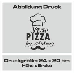 Textildruck Aufdruck Schürze Koch Grill Grillen Pizza Backen Kochen Fleisch Name Koch Bier Party Geschenk Freitzeit Gastro Event