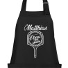 Textildruck Aufdruck Schürze Koch Grill Grillen Pizza Backen Kochen Fleisch Name Koch Bier Party Geschenk Freitzeit Gastro Event