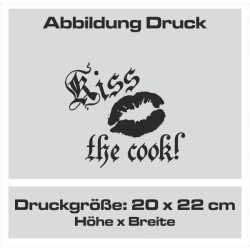 Textildruck Aufdruck Schürze Koch Grill Grillen Pizza Backen Kochen Fleisch Name Koch Bier Party Geschenk Freitzeit Gastro Event