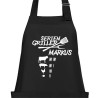 Textildruck Aufdruck Schürze Koch Grill Grillen Pizza Backen Kochen Fleisch Name Koch Bier Party Geschenk Freitzeit Gastro Event