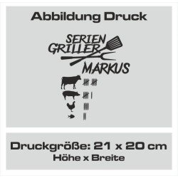 Textildruck Aufdruck Schürze Koch Grill Grillen Pizza Backen Kochen Fleisch Name Koch Bier Party Geschenk Freitzeit Gastro Event