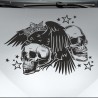 Aufkleber Auto Totenkopf Schädel Skull Bones Böse Cappy Gangster Zylinder Rosen Blumen Blüten Gentleman DJ Rock Punisher