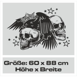 Aufkleber Auto Totenkopf Schädel Skull Bones Böse Cappy Gangster Zylinder Rosen Blumen Blüten Gentleman DJ Rock Punisher