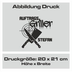 Textildruck Aufdruck Schürze Koch Grill Grillen Pizza Backen Kochen Fleisch Name Koch Bier Party Geschenk Freitzeit Gastro Event