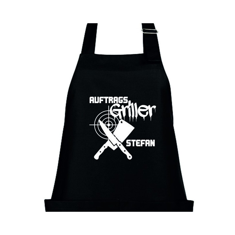 Textildruck Aufdruck Schürze Koch Grill Grillen Pizza Backen Kochen Fleisch Name Koch Bier Party Geschenk Freitzeit Gastro Event
