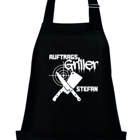 Textildruck Aufdruck Schürze Koch Grill Grillen Pizza Backen Kochen Fleisch Name Koch Bier Party Geschenk Freitzeit Gastro Event