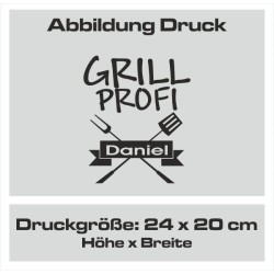 Textildruck Aufdruck Schürze Koch Grill Grillen Pizza Backen Kochen Fleisch Name Koch Bier Party Geschenk Freitzeit Gastro Event