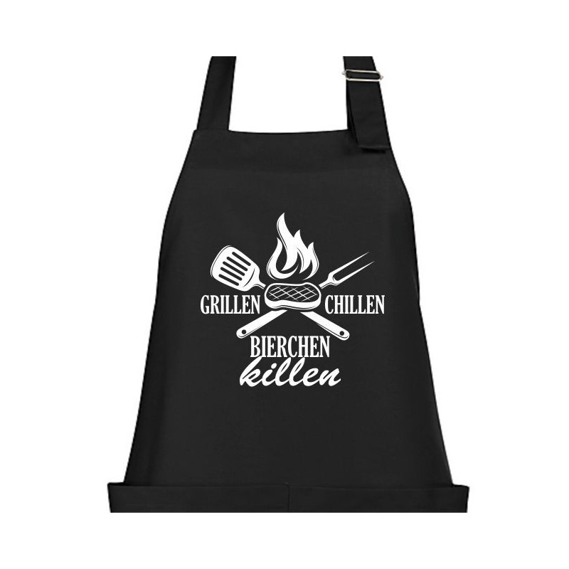 Textildruck Aufdruck Schürze Koch Grill Grillen Pizza Backen Kochen Fleisch Name Koch Bier Party Geschenk Freitzeit Gastro Event