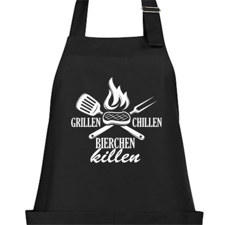 Textildruck Aufdruck Schürze Koch Grill Grillen Pizza Backen Kochen Fleisch Name Koch Bier Party Geschenk Freitzeit Gastro Event