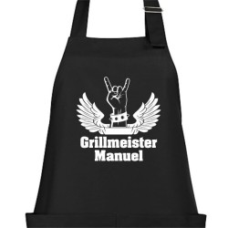 Textildruck Aufdruck Schürze Koch Grill Grillen Pizza Backen Kochen Fleisch Name Koch Bier Party Geschenk Freitzeit Gastro Event
